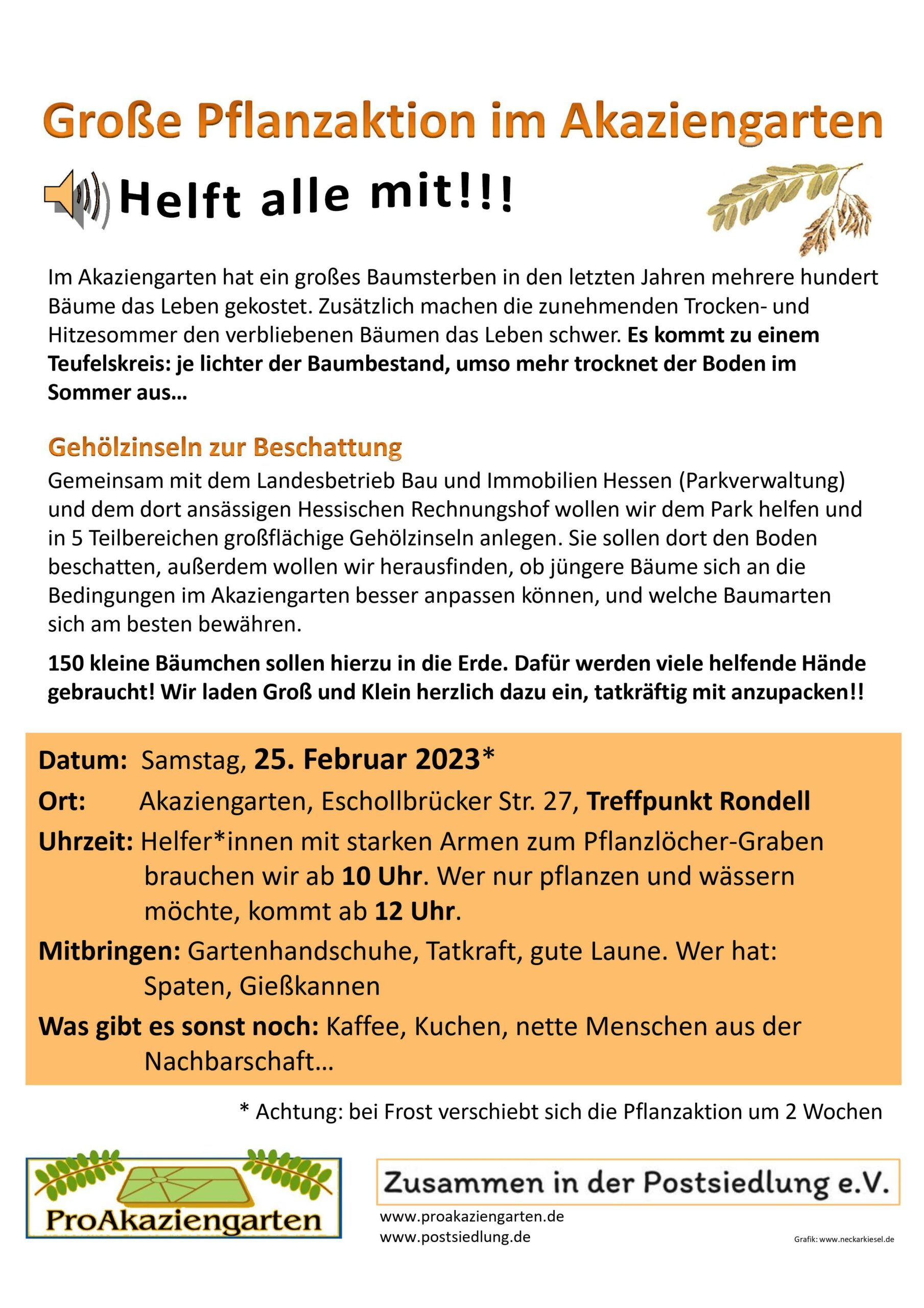 You are currently viewing Akaziengarten: Am kommenden Samstag 150 Bäume pflanzen! / Darmstädter Echo berichtet…